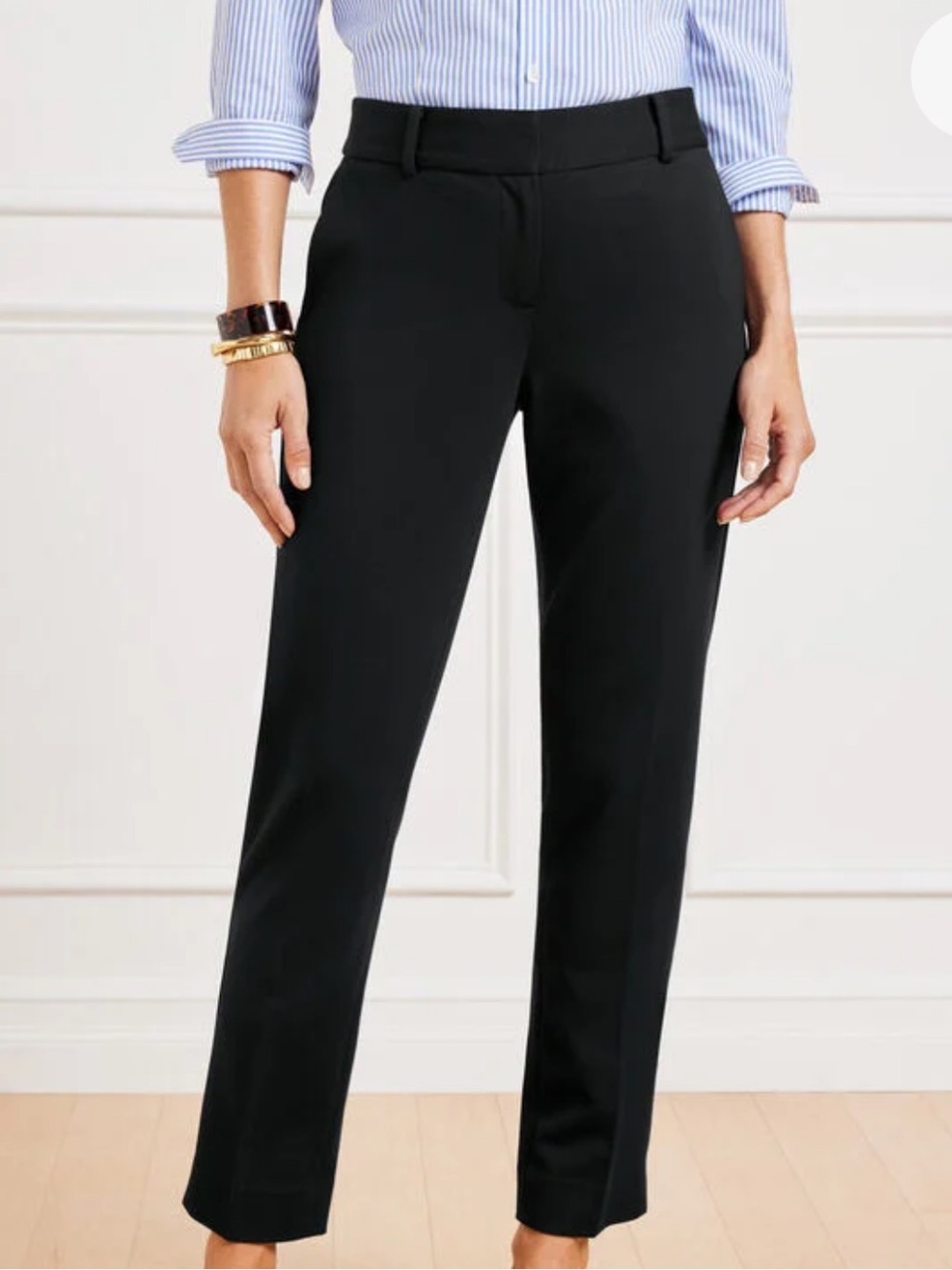 Talbots Hampshire Ponte Straight Ankle Pants Black Size 16P
